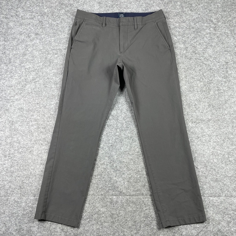 J.Crew Tech Pant Mens 32x30 (Fits 32x28) Grey 770 Straight Stretch Chino Trouser